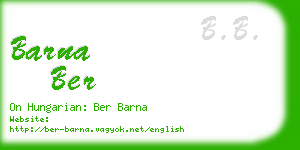 barna ber business card